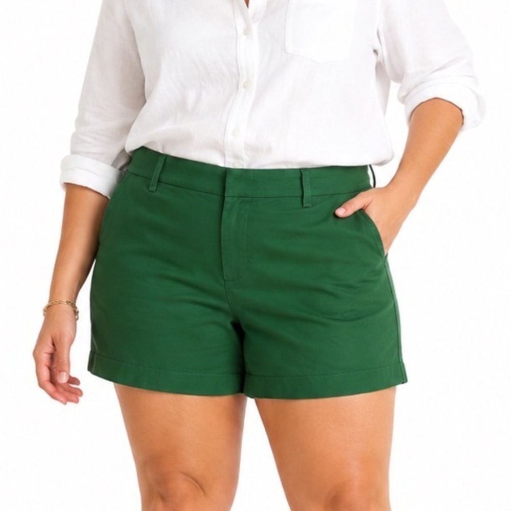 JCrew‎ Womens 5 Inch Chino Shorts Green Size 12 H1453 NWT
